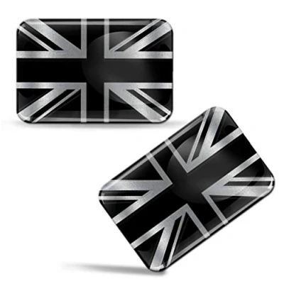 Image of Biomar Labs® 2 x Sticker 3D Domed Gel Silicone Silver Stickers England UK Flag Car Motorcycle Bicycle Window Door PC Mobile Phone Tablet Laptop F 125