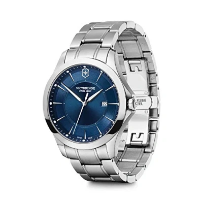 Image of Victorinox Alliance Ø 40, Blue dial, Silver Stainless Steel case, Strap + Swiss Army Knife for Men 241910.1
