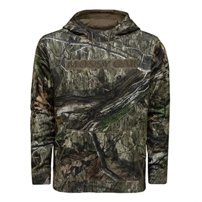 Image of Mossy Oak Men&#039;s Camo Hunting Hoodies Performance Fleece Logo Hooded Sweatshirt, Country DNA Brand, L