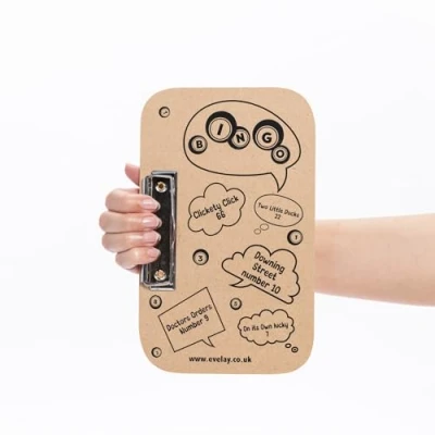 Image of evelay Lucky Bingo Board With Clasp Clip Left Hand 24cm x 15cm Pack of 1