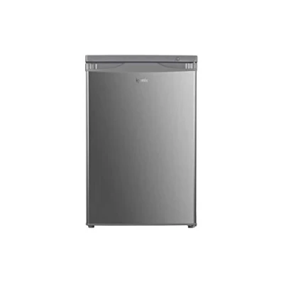 Image of Igenix IG255X Freestanding Under Counter Larder Fridge with 2 Adjustable Glass Shelves, 1 Salad Drawer Shelf On Top, Reversible Door, 136 Litre Capacity, 55 cm Wide, Inox