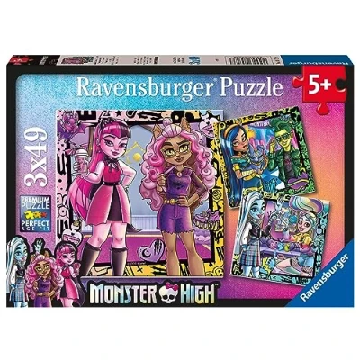 Image of Ravensburger Monster High Toys 3x 49 Piece Jigsaw Puzzles for Kids Age 5 Years Up