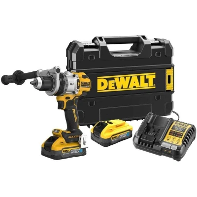 Image of DeWalt DCD1007H2T 18V Cordless Brushless Combi Drill with 2 x 5.0Ah Powerstack Batteries, Charger &amp; Case