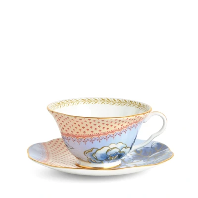 Image of Wedgwood Butterfly Bloom Teacup and Saucer Blue, Multi,8 Oz