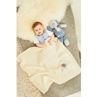 Image of Stylecraft 9854 Baby DK Blanket Elephant Toy Knitting Pattern