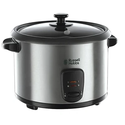 Image of Russell Hobbs Electric Rice Cooker &amp; Steamer 1.8L (10 cup) Keep warm function, Removable non stick bowl, Easy to clean, basket, measuring cup spoon inc, Energy saving, 700W, 19750