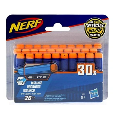 Image of Nerf N Strike Elite A0351 Dart Refill Pack of 30 Multi Coloured