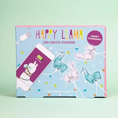 Image of Fizz Creations 1760 Light Up Novelty Llama USB Charger, Multi Coloured, 4.5 cm x 11
