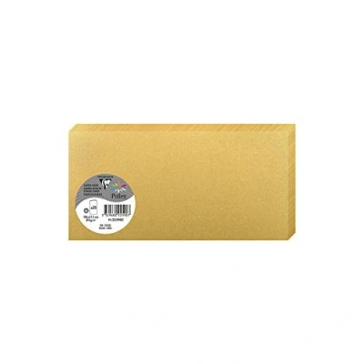 Image of Clairefontaine Ref 22590C Pollen Iridescent Folded Card (Pack of 25 Sheets) 106 x 213mm Sized, 210gsm Grained Card, Acid Free, Inkjet &amp; Laser Printer Compatible Gold