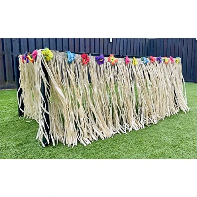 Image of Wicked Costumes Hawaiian Grass Table Skirt Indoor/Outdoor 9ft x 2.5ft