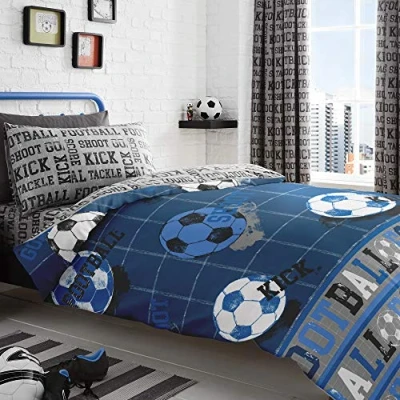 Image of Bedlam Set, Cotton, Blue, Single, W135cm x L200cm (Duvet Cover), W50cm L75cm (Pillow Case) (52% Polyester / 48% Cotton)