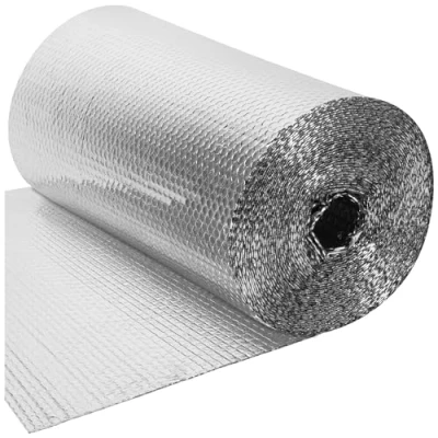 Image of BLOSTM Foil Insulation Roll 25m x 60cm Radiator Reflector Panels for Floor, Ceiling, Roof, Wall 3 in 1 Reflective Heat &amp; Vapour Barrier Saves Energy