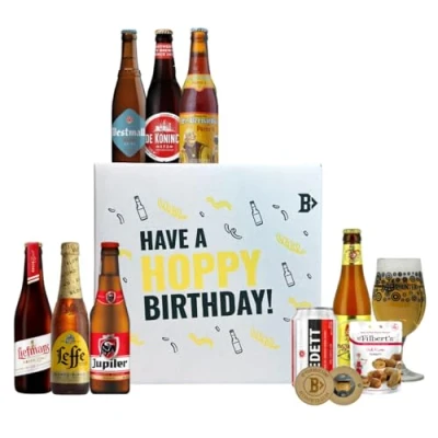 Image of Beer HUNTER Belgium Hoppy Birthday Gift Box Premium Selection, Gifts For Him, Her, Christmas, Birthday&#039;s, Father&#039;s Day, IPA, Lager, Ale, Fruit Beer,