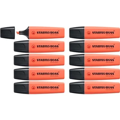 Image of Highlighter STABILO BOSS ORIGINAL Pastel Pack of 10 Mellow Coral Red