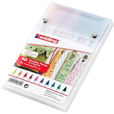 Image of edding 4600 Textile Pen Bullet Tip Pack of 10 Assorted