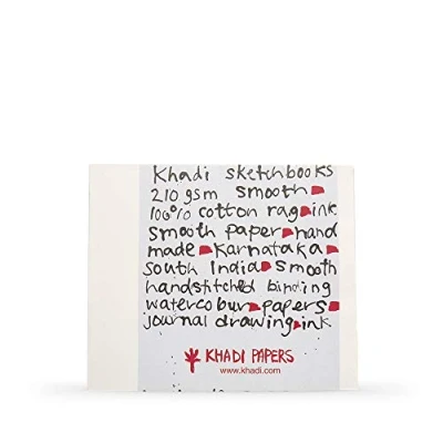Image of Khadi : Handmade Bound Sketchbook 210gsm Smooth 21x25cm 40 Pages