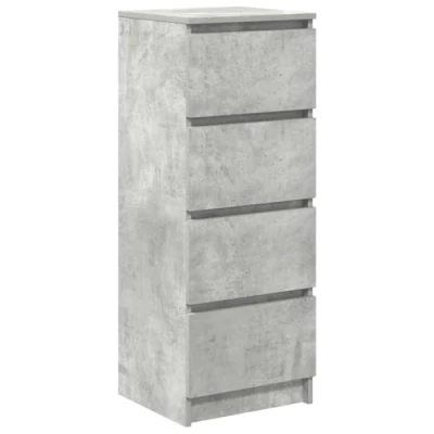 Image of vidaXL Sideboard Concrete Grey 37.5x35x99 cm Engineered Wood Cabinet with Ample Storage for Living Room, Kitchen, Office, Bedroom