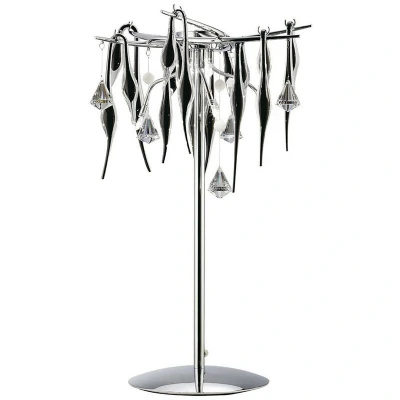 Image of Cygnet Table Lamp 6 Light G4 Polished Chrome/Black Glass/Crystal, NOT LED/CFL Compatible