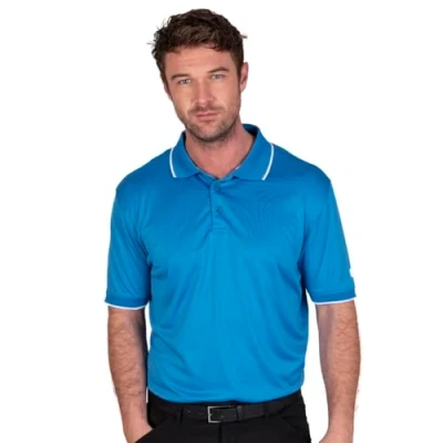 Image of Island GREEN Mens IGTS1899 Back Yoke Detail Polo Shirt Red L