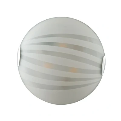 Image of KUNA 4 Light Patterned Glass Flush Ceiling White 50cm