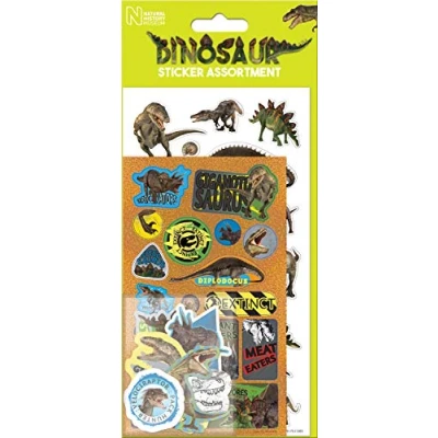 Image of Paper Projects 01.70.31.005 Natural History Museum Dinosaurs Assortment (3 Types of Stickers), Green, 24.5cm x 11cm