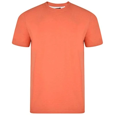 Image of KAM Mens Big Size Plain T Shirt in Coral 7XL