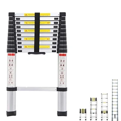 Image of Ladders Extendable Telescopic Loft Step Ladder Aluminium 10.5 Feet Collapsible Multi Purpose for Roof Attic Stairs Indoor Outdoor Builder Supplies 150kg Max Load