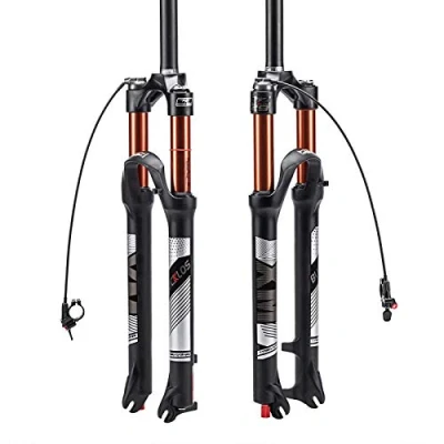 Image of BUCKLOS 26/27.5/29 Travel 120mm MTB Air Suspension Fork, Rebound Adjust 1 1/8 Straight/Tapered Tube QR 9mm Manual/Remote Lockout XC AM Ultralight Mountain Bike Front Forks