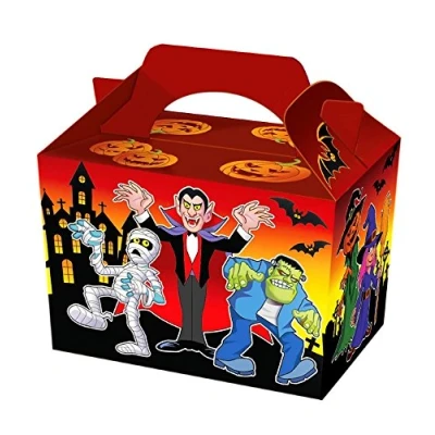 Image of Playwrite 8 x Halloween Spooky Party Food Boxes Trick or Treat Sweet Meal Box Bag