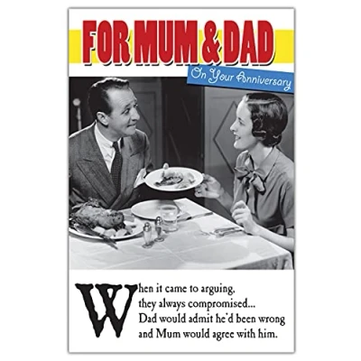 Image of Anniversary Card For Mum and Dad, Funny Dad Anniversary, Greetings Card, Cards 159x235mm