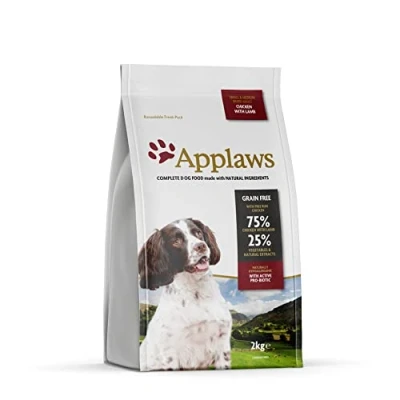 Image of Applaws Complete and Grain Free Dry Dog Food Small/Medium breed Adult Chicken with Lamb 2 kg