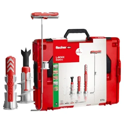 Image of fischer L Boxx Electric, Practical Box with 520 Powerful 2 Component Dowels (DuoPower, DuoTec, DuoBlade) and 150 Easy to Assemble Cable Loops in Various Sizes