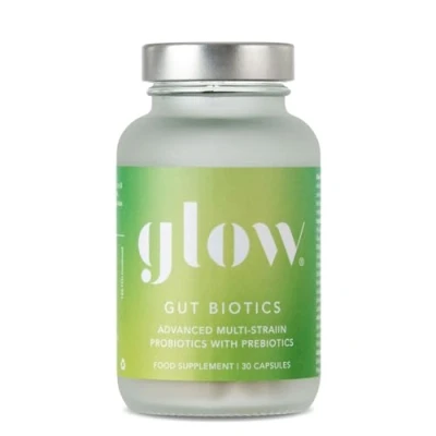 Image of Gut Biotics by Glow Laboratories Pre &amp; Probiotics Formula 18 Billion CFU 22 Live Strains Vegan 30 Capsules