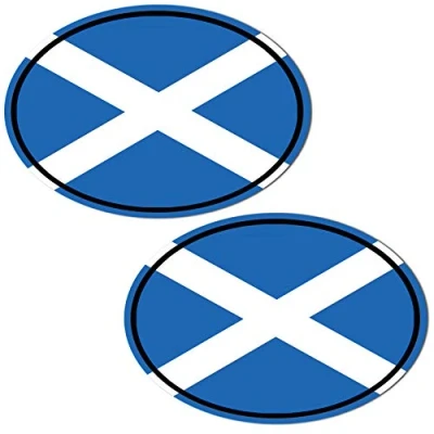 Image of Biomar Labs® 2 x Vinyl Stickers Decals Oval Scotland National Scotish Flag Car Motorcycle Helmet B 211