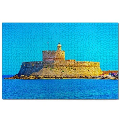 Image of Jigsaw Puzzles Greece Rhodes 1000 Piece Puzzle for Adults and Family Wooden Travel Gift Souvenir 30x20 inches(PTNO 02661)