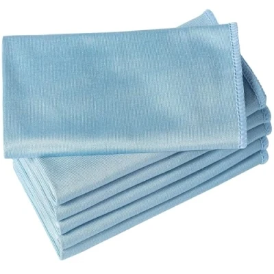 Image of HIDMD Extra Large Microfiber Glass Polishing Cloths Cleaning Cloth Streak Free Lint Bar Towel BLUE 40CM X 6Pack