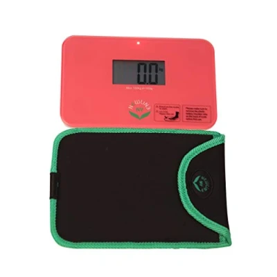 Image of NewlineNY Auto Step On Super Mini Smallest Travel Bathroom Scale with Sleeve: SBB0638SM+S001 MG (Strawberry Ice)