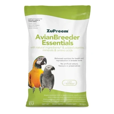 Image of ZuPreem Essentials Complete Bird Food Suitable for Conures, Cockatoos, African Greys, Macaws and other Medium/Large Birds Breeder Diet 18kg