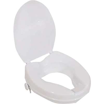 Image of Aidapt Raised Toilet Seat with 2&quot; or 4&quot; Elevation, Sturdy Comfortable Construction, Easy to Fit Lock on System no Tools Required, (Eligible for VAT Relief)