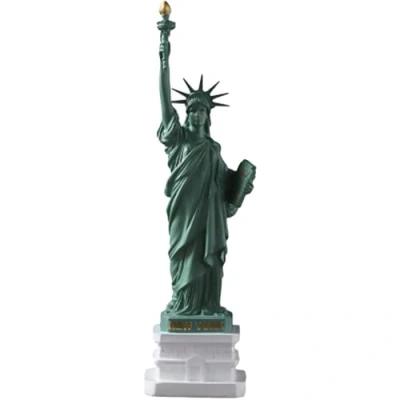Image of LIOOBO Statue of Liberty Sculpture New York City Island Collection Souvenirs Figurines Metal Model decoration Green B