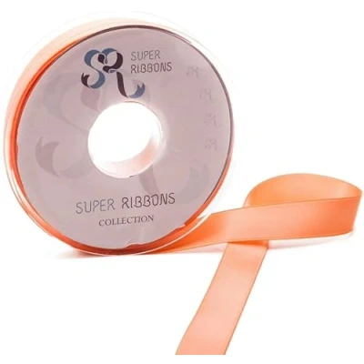 Image of SR SUPER RIBBONS®™ Full Reel 38mm Double Faced Satin Ribbon, 20 Metres on Peach