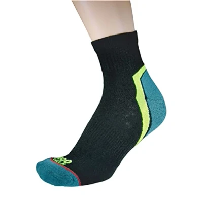 Image of 1000 Mile 1 Pair Activ Repreve Short Sports Socks Black Teal 6 8.5 Mens