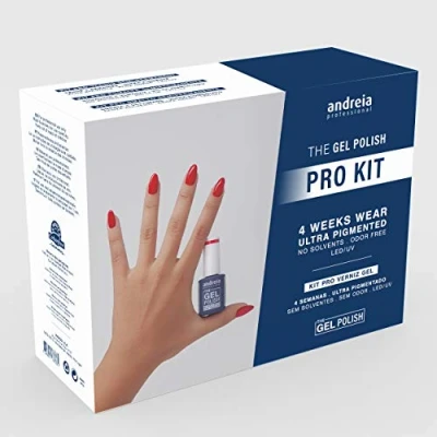 Image of Andreia Professional Gel Nail Kit PRO with Ultrabond Primer, Base and Top Coat, The Polish, Remover, Prep + Clean Cleanser, Washable Buffer &amp; File, for DIY Art