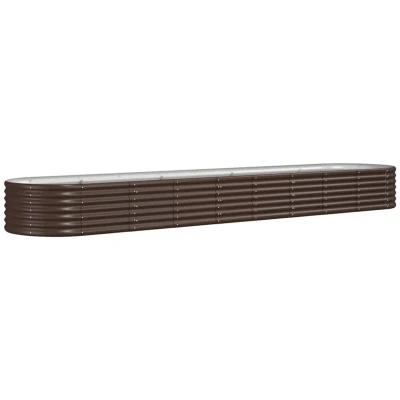 Image of vidaXL Garden Raised Bed Powder coated Steel 368x80x36 cm Brown