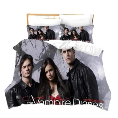 Image of Horror TV Duvet Cover Set, 2 Piece, Vampire Bed Linen 135 x 200 cm, Soft with Pillowcase for Children and Adults (A3, cm + 80 cm)