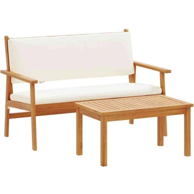 Image of vidaXL 4 Piece Garden Sofa Set with Cushions Solid Wood Acacia