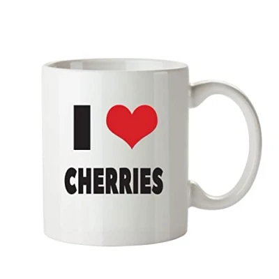 Image of I Love Cherries Mug Personalised Adult Office