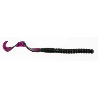 Image of Berkley PowerBait® Power Worm Fishing Bait, June Bug, 7in 18cm, Irresistible Flavor, Classic Curly Tail Profile, Ideal for Spring, Summer and Fall