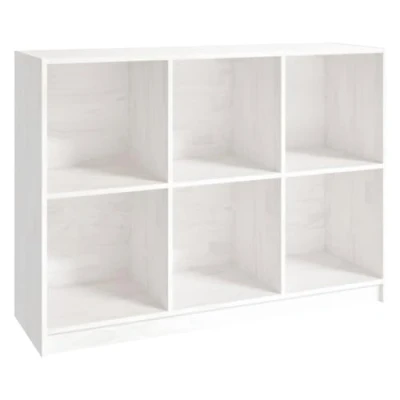 Image of vidaXL Solid Pinewood Book Cabinet Home Living Room Office Furniture Wooden Shelving Storage Rack Organiser Bookcase Standing Shelf White