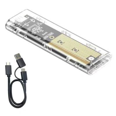 Image of Ptdfjspt M.2 NVMe SSD Enclosure USB 3.2 Gen 2 10 Gbps Transparent External Drive Case for PC Laptop